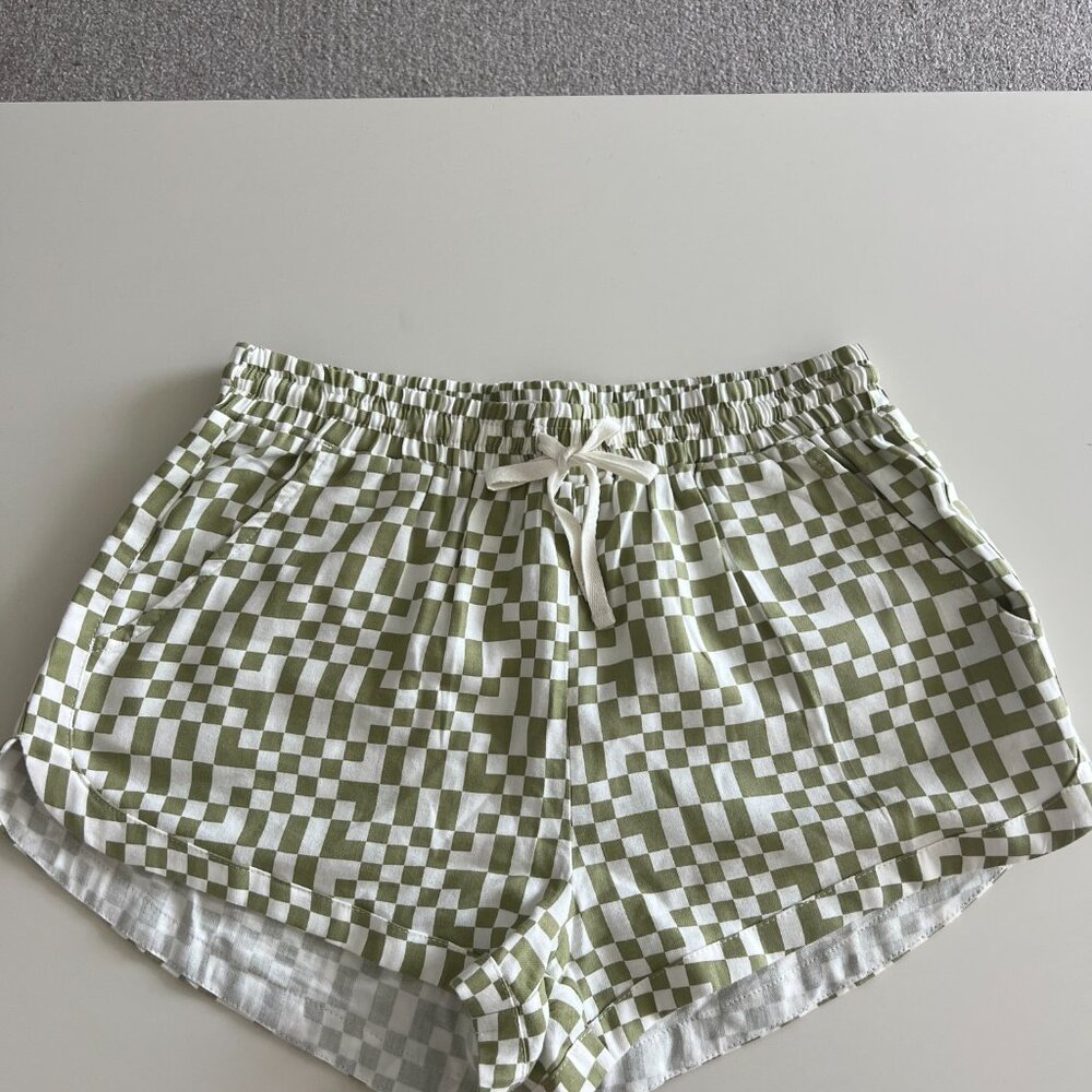 Billabong Road Trippin Green & White Checkered Shorts - Picture 3 of 4